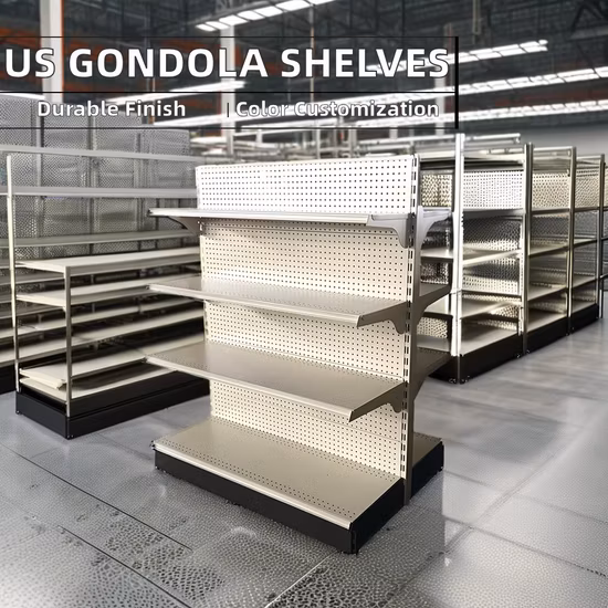 Étagère de supermarché en gondole en métal pour épicerie