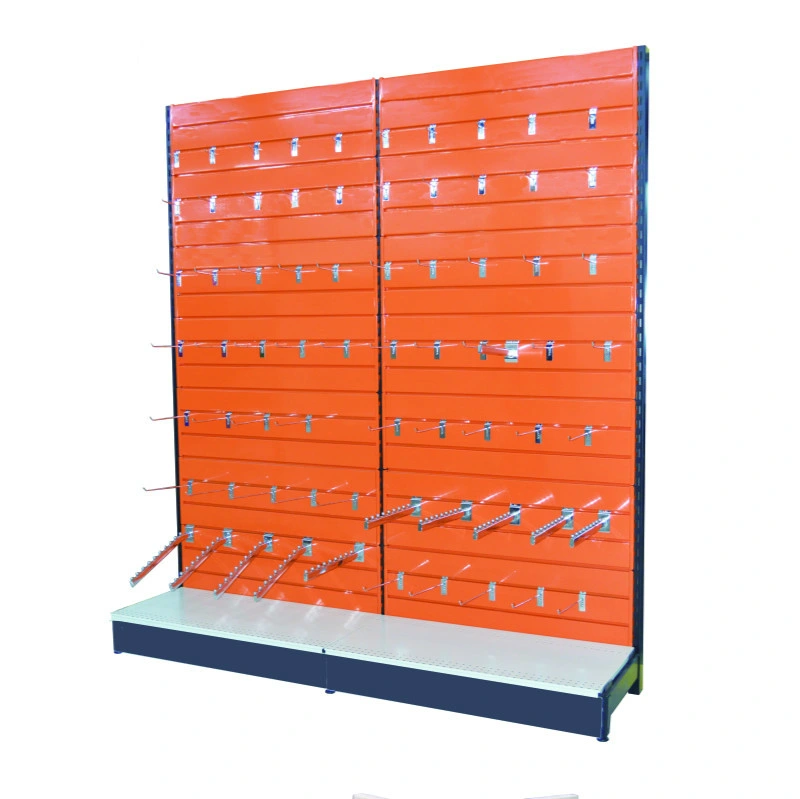 Slatwall Back Display Shelf for Hardware and Tool Display Stand