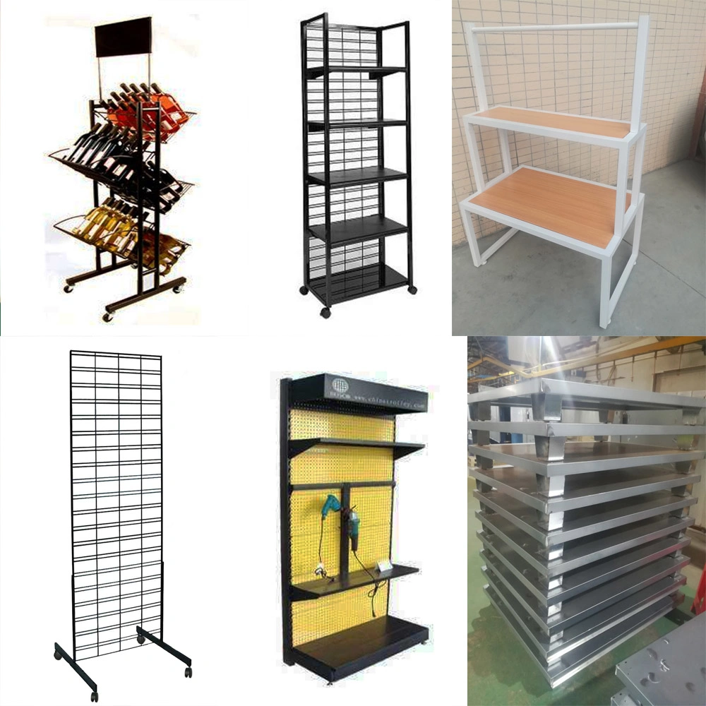 Metal Steel Wire Storage Store Exhibition Floor Home Appliances Wall Bottle Supermarket Universal Gondola Book Display Stand Rack Shelf