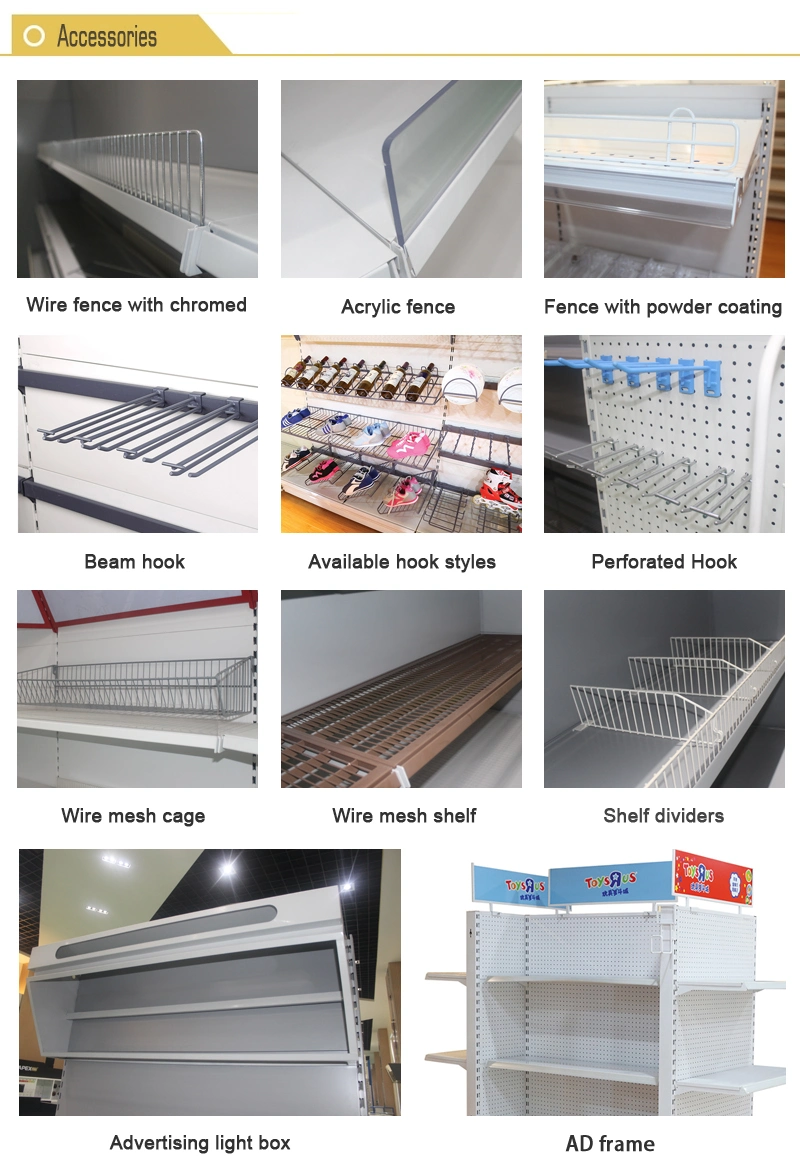 Durable Heavy Duty Double Sides Supermarket Display Shelf